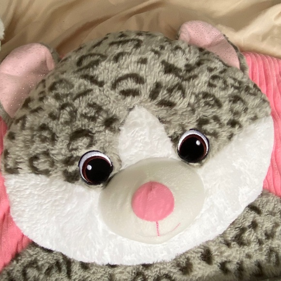 Hugfun Slumber Bag Leopard Kitty Cat Sleeping Bag Child Kids Pink Gray - Picture 12 of 16